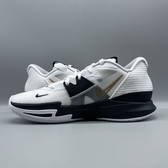 Nike Kyrie Low 5 White Metallic Gold Black DJ6012-101 Men\'s Size 10 No Lid